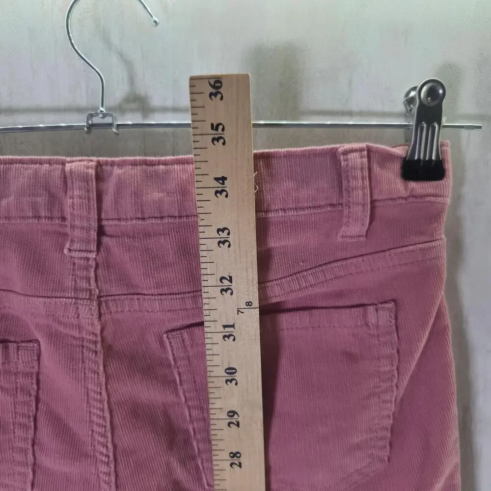 Gymboree Pants Girls 12 Pink Corduroy Khakis Zip Pockets Casual Straight Leg